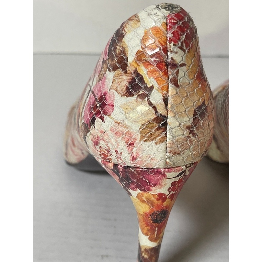COLE HAAN SNAKE‎ FLORAL PRINT LEATHER POINTED TOE PUMP WOMEN'S US 8.5B SUPER HOT - Picture 6 of 15